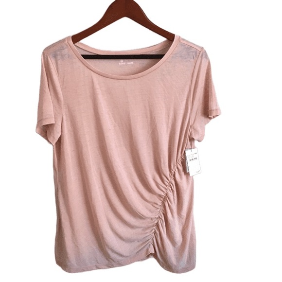 NWT SUSINA RUSHED BURNOUT T-SHIRT Pink size L - Picture 2 of 6